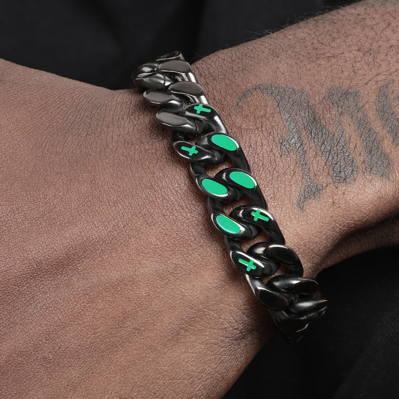 Titanium Bracelet – VortexLink Cuban with Dual-Sided Steel with Reversible Design