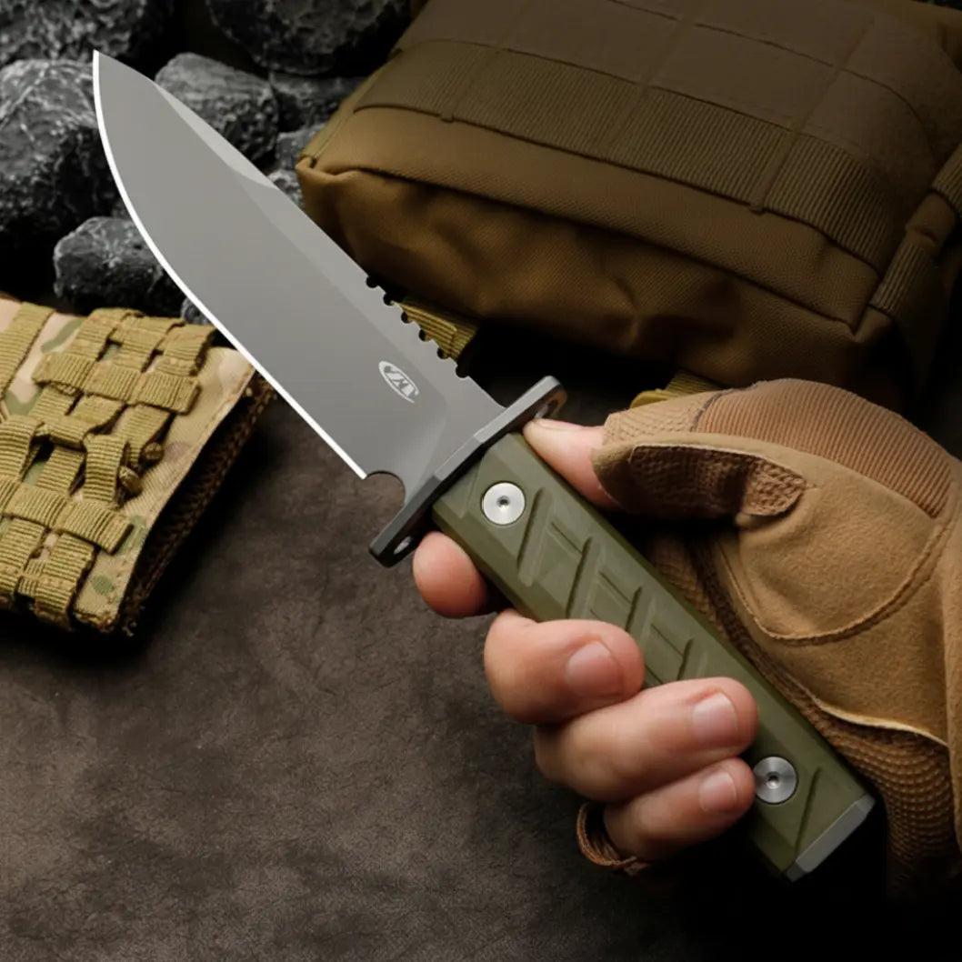 Titanium Bushcraft Knife – Survival Fixed Blade 7Cr Steel Coating Hunting Camping Tactical