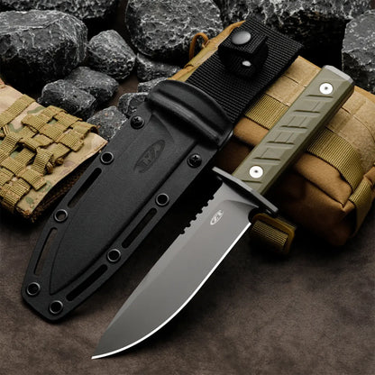 Titanium Bushcraft Knife – Survival Fixed Blade 7Cr Steel Coating Hunting Camping Tactical