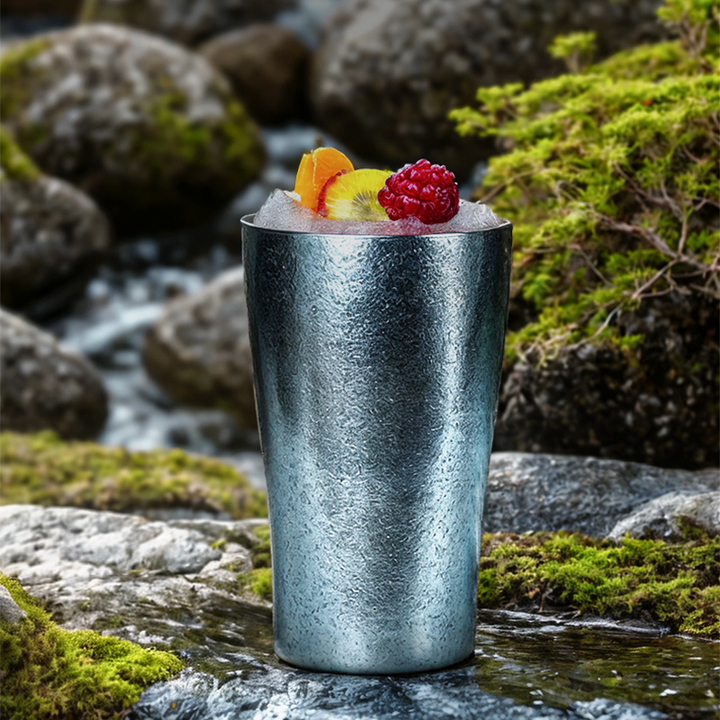 Titanium Camping Cup – Double Wall Aurora Crystal Insulated Beer Coffee Mug Outdoor