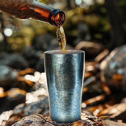 Titanium Camping Cup – Double Wall Aurora Crystal Insulated Beer Coffee Mug Outdoor