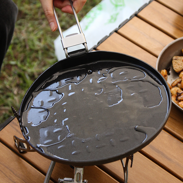 Titanium Camping Skillet – AeroTitan Lightweight Foldable with Pure Pan