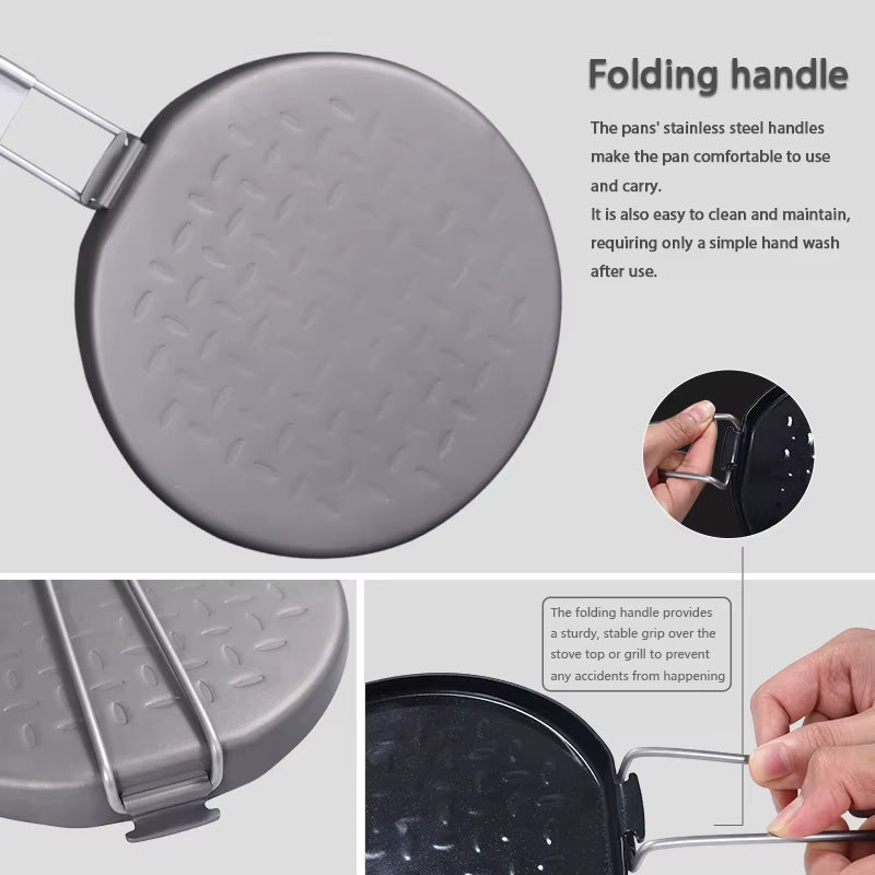 Titanium Camping Skillet – AeroTitan Lightweight Foldable with Pure Pan