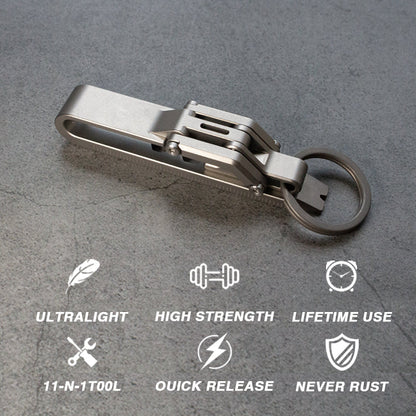 Titanium EDC Keychain Tool – K-Smart 1.0 Multi with 11-in-1 with Quick-Release Mechanism