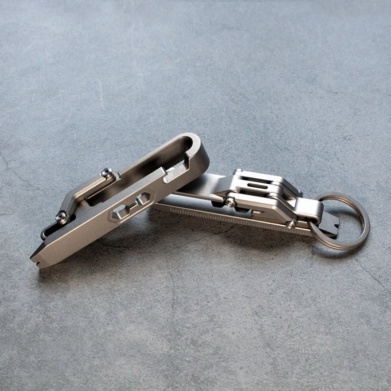 Titanium EDC Keychain Tool – K-Smart 1.0 Multi with 11-in-1 with Quick-Release Mechanism