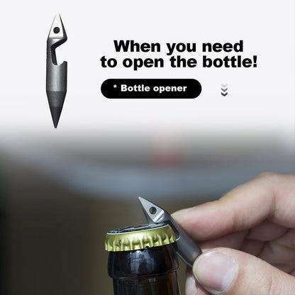 Titanium EDC Keychain Tool – Wolf Fang 1.0 Multi with Bottle Opener, Screwdriver & Cutter