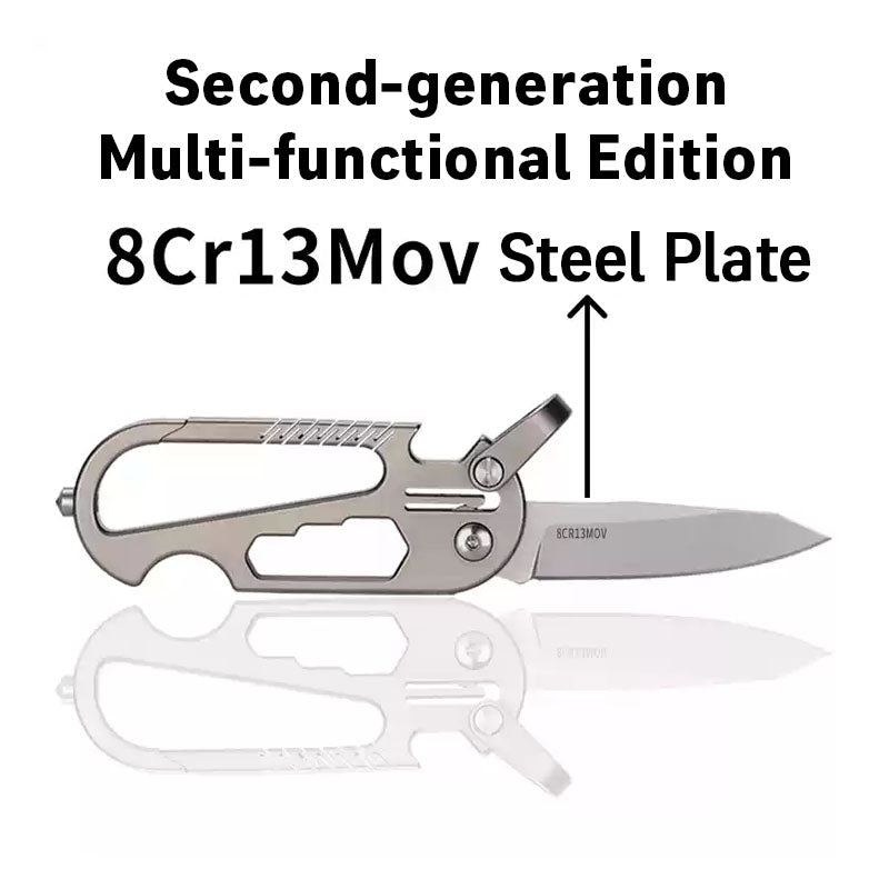 Titanium EDC Knife – EdgeKey Multi-Function Keychain with M390 or 8Cr13MoV Steel