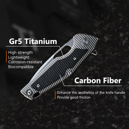 Titanium EDC Knife – Shadow Blade with M390 Steel Blade with Precision Engineering