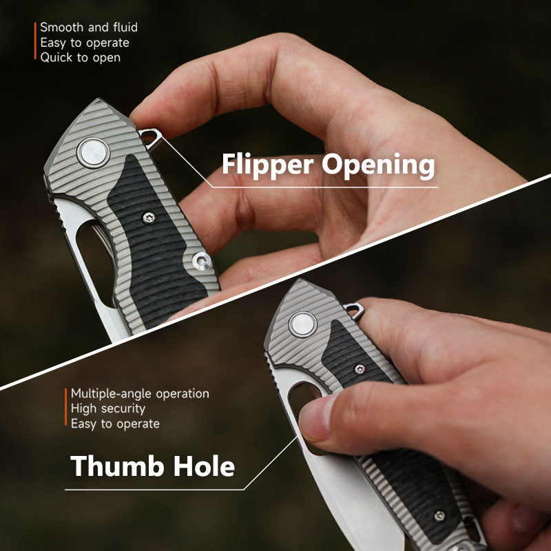 Titanium EDC Knife – Shadow Blade with M390 Steel Blade with Precision Engineering
