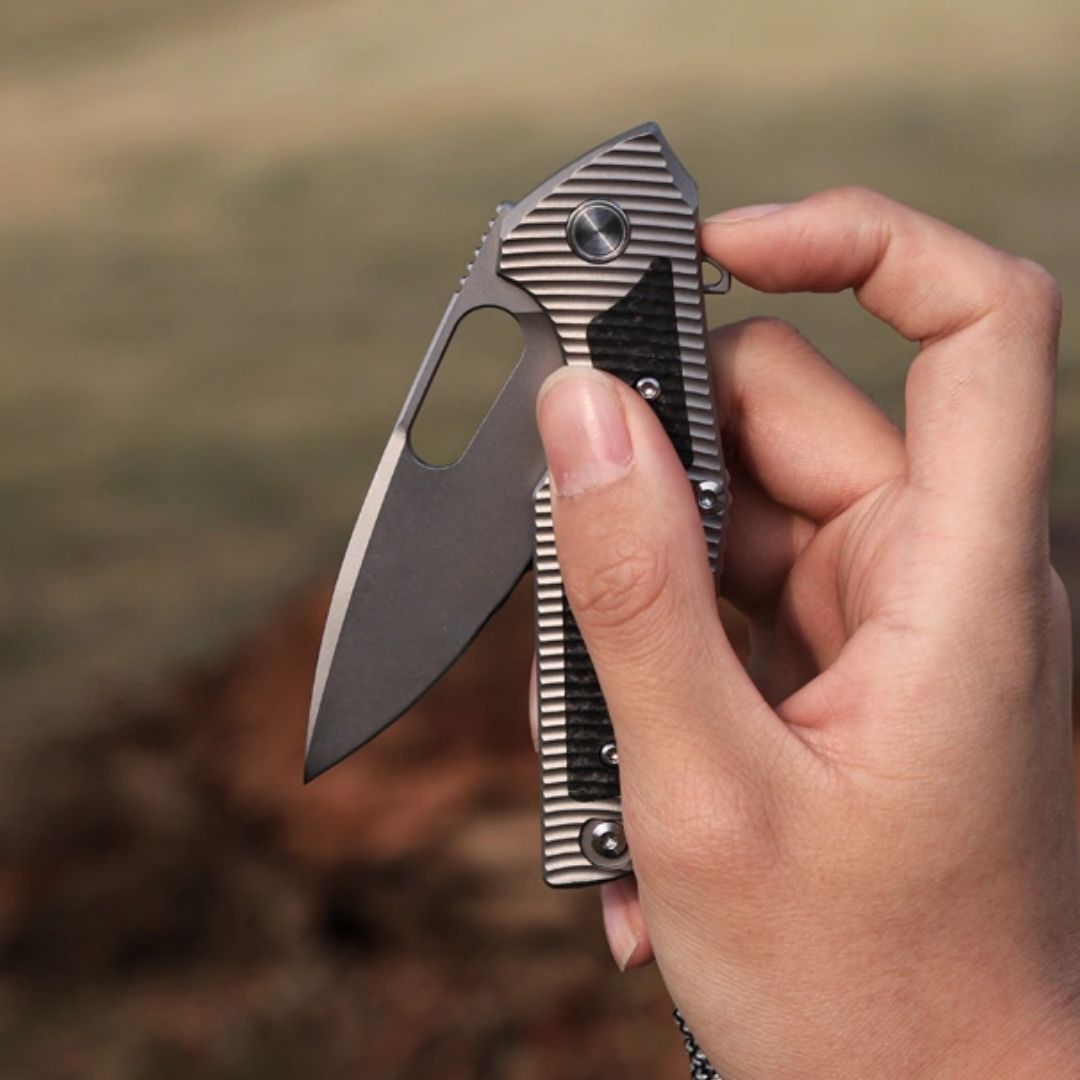 Titanium EDC Knife – Shadow Blade with M390 Steel Blade with Precision Engineering