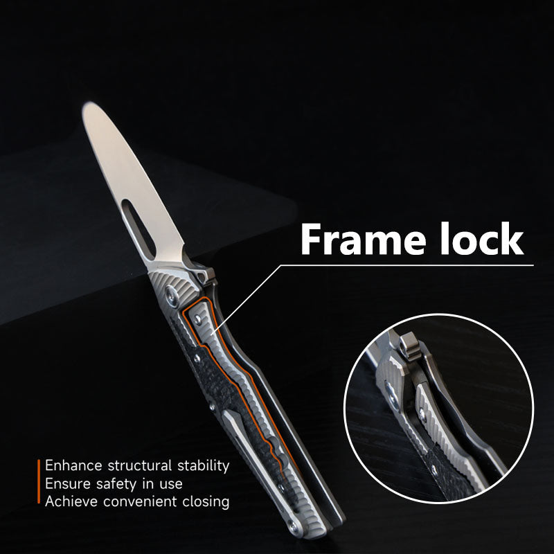 Titanium EDC Knife – Shadow Blade with M390 Steel Blade with Precision Engineering