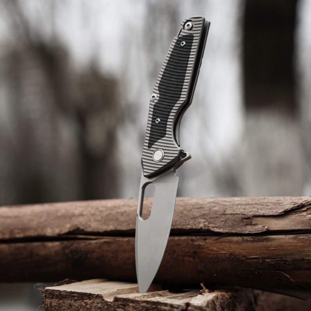 Titanium EDC Knife – Shadow Blade with M390 Steel Blade with Precision Engineering