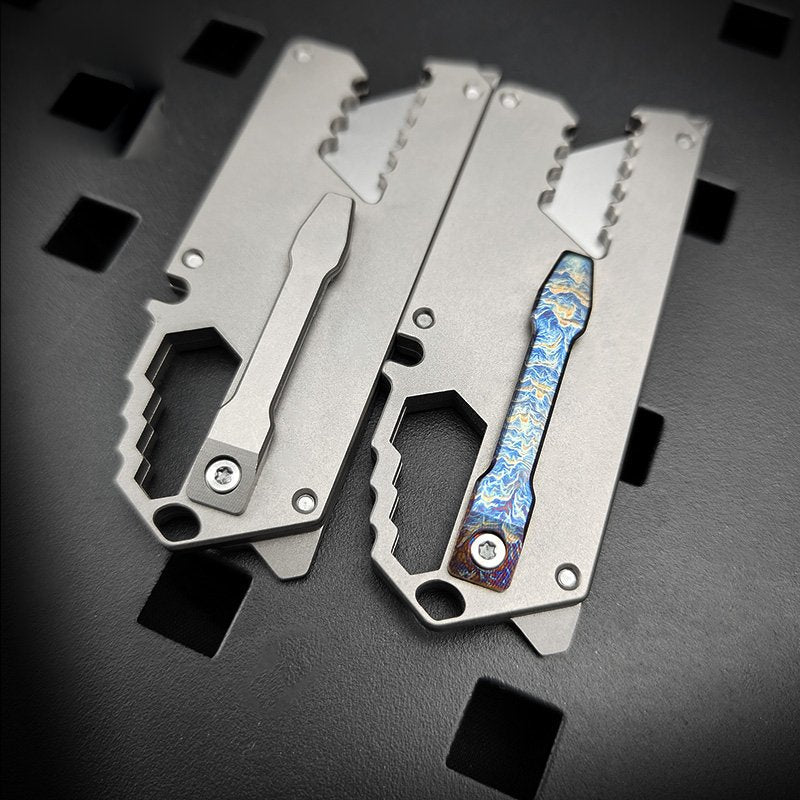 Titanium EDC Knife – Wasp-Sting Tactical with TC4 Quick-Change Blade with Multi-Tool