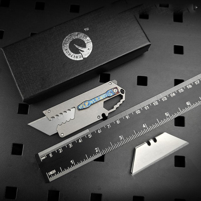 Titanium EDC Knife – Wasp-Sting Tactical with TC4 Quick-Change Blade with Multi-Tool