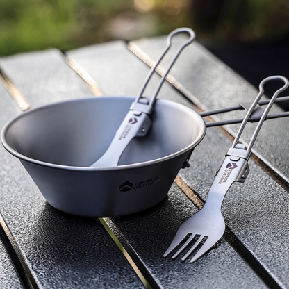 Titanium EDC Multi-Tool – Featherlight Feast Ultralight Folding Utensil Set