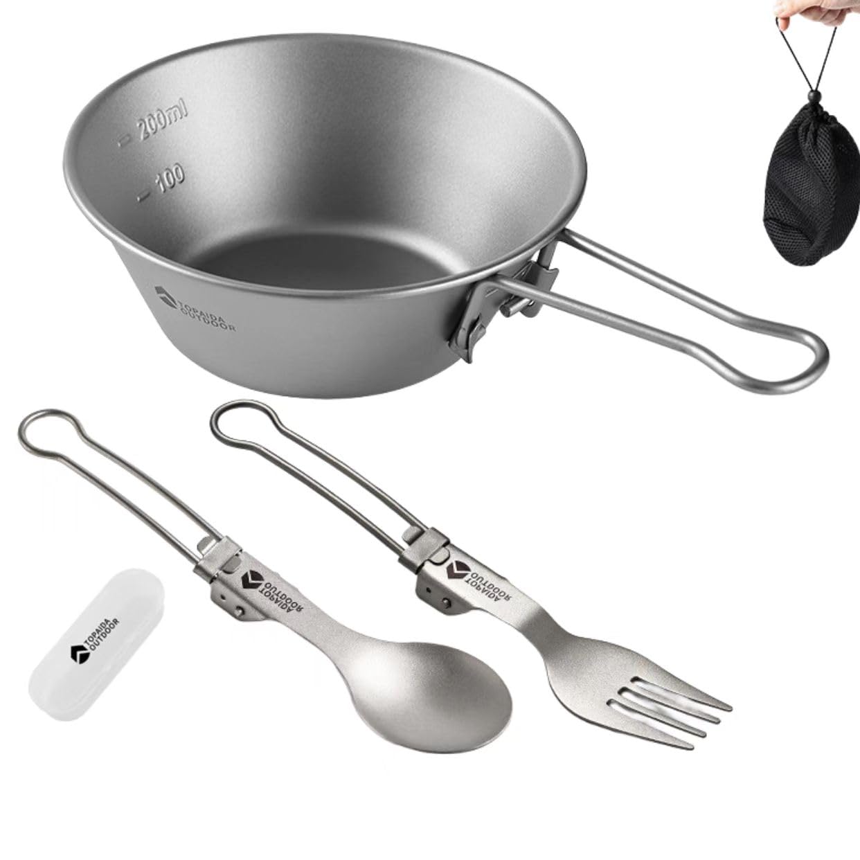 Titanium EDC Multi-Tool – Featherlight Feast Ultralight Folding Utensil Set