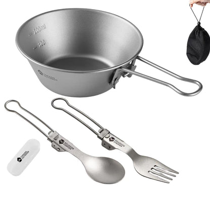 Titanium EDC Multi-Tool – Featherlight Feast Ultralight Folding Utensil Set