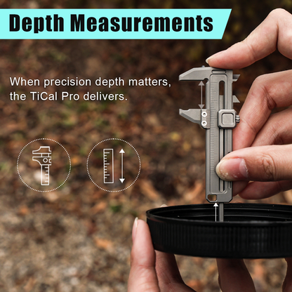 Titanium EDC Multi-Tool – TiCal Pro GR5 Mini Caliper with 9-in-1 -Function Measurement