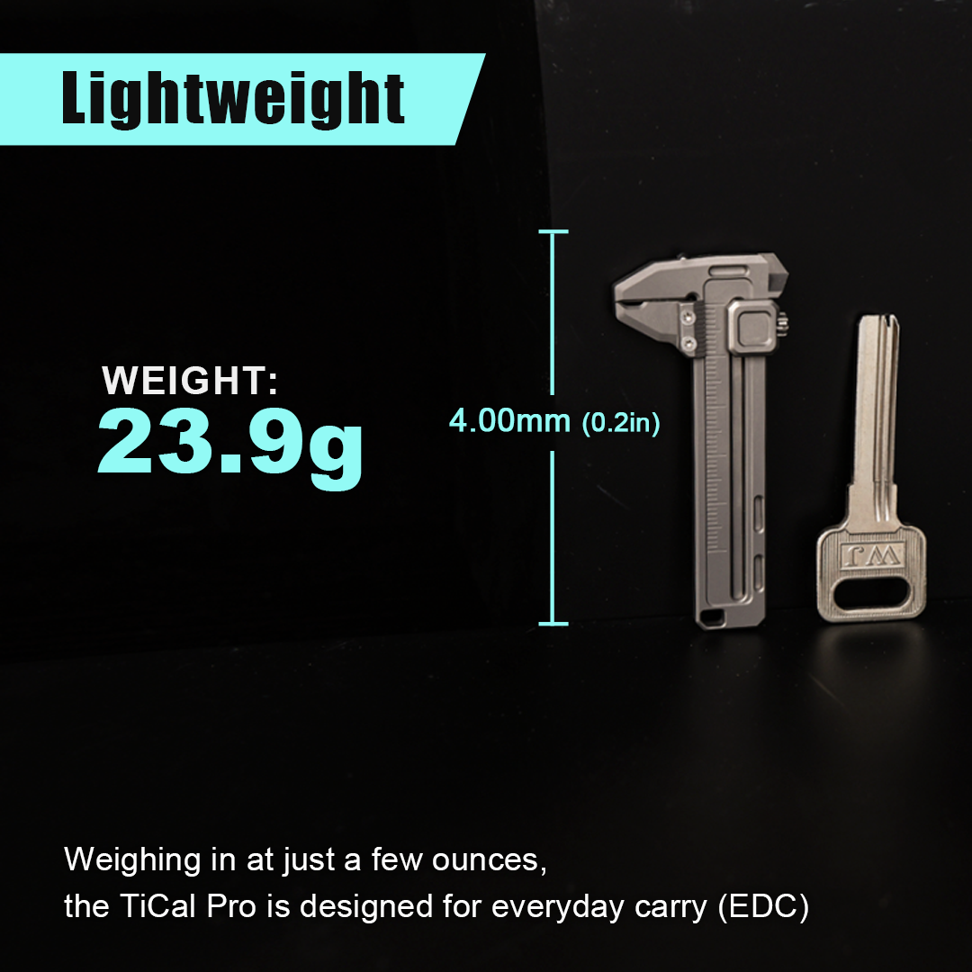 Titanium EDC Multi-Tool – TiCal Pro GR5 Mini Caliper with 9-in-1 -Function Measurement