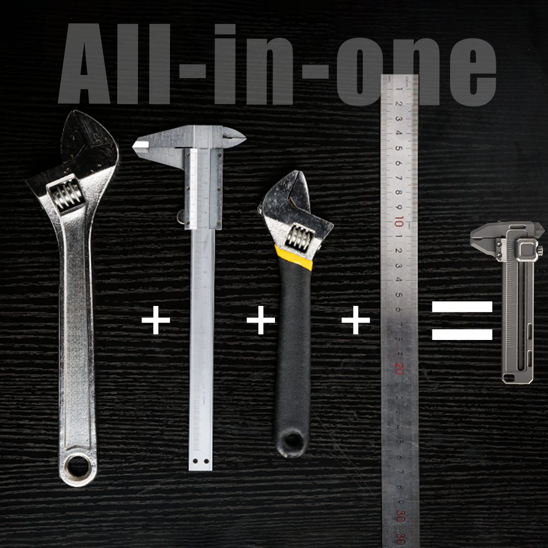 Titanium EDC Multi-Tool – TiCal Pro GR5 Mini Caliper with 9-in-1 -Function Measurement