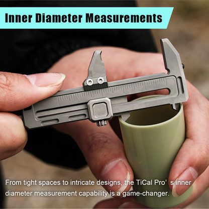 Titanium EDC Multi-Tool – TiCal Pro GR5 Mini Caliper with 9-in-1 -Function Measurement