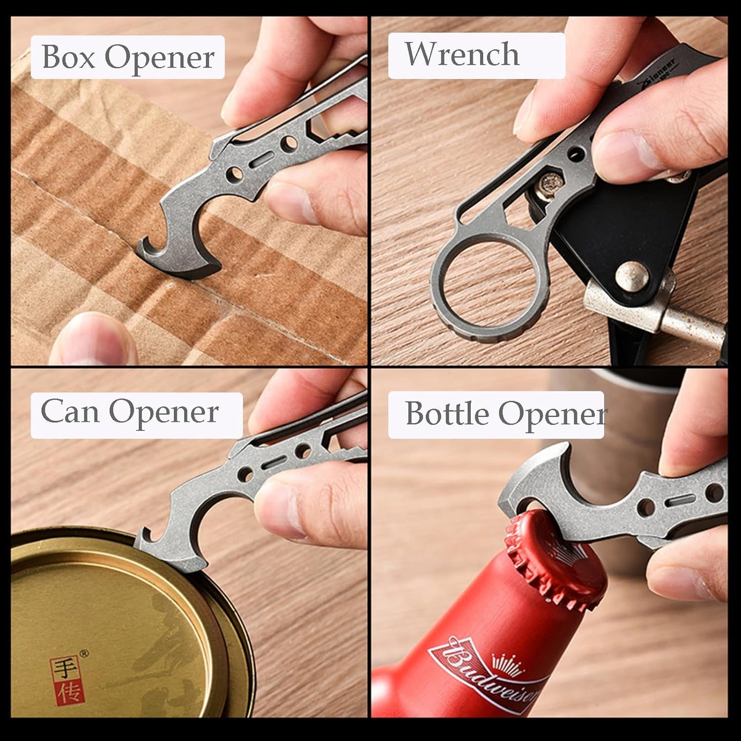 Titanium EDC Multi-Tool – TitanSpike - Card with Crowbar, Wrenches & Bottle Opener