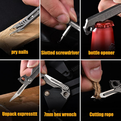 Titanium EDC Pry Bar – IronClad 9-in-1 Pocket with Aerospace-Grade Multi-Tool