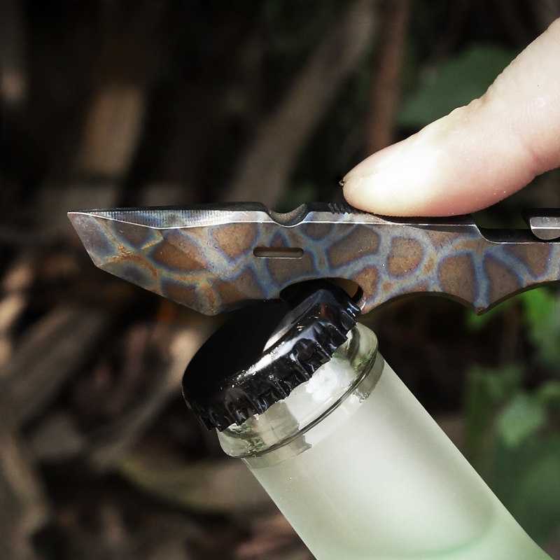 Titanium EDC Pry Bar – Mini with Multi-Function Tool Bottle Opener & Self-Defense Carry