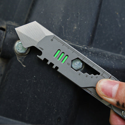 Titanium EDC Pry Bar – Multi-Tool Multi-Tool 10-in-1 Survival Tool Keychain Tool Camping