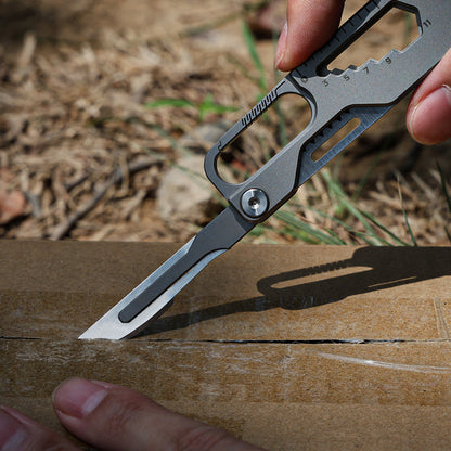 Titanium EDC Pry Bar – Multi-Tool Multi-Tool 10-in-1 Survival Tool Keychain Tool Camping