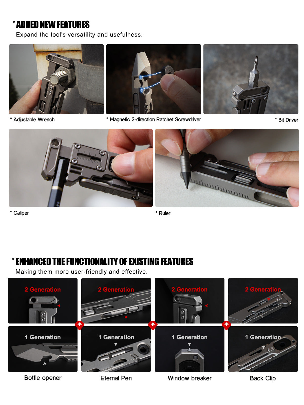 Titanium EDC Pry Bar – PryMax 2.0 All-in-1 Multi-Function with GR5