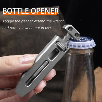 Titanium EDC Pry Bar – The Alix Multi-Tool with 4-in-1 Tool for Desk Breaks, Collecting