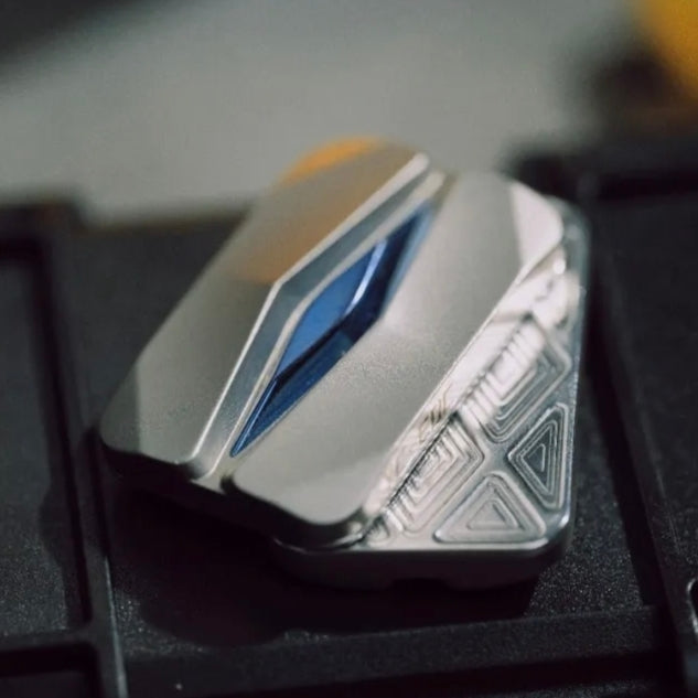 Titanium Fidget Slider – Mountain with Damped Precision EDC for Desk Breaks, Collecting
