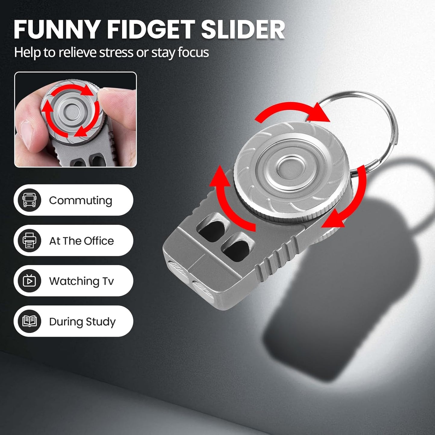 Titanium Fidget Spinner – SonicSpinner Emergency Whistle with 120dB Survival Whistle