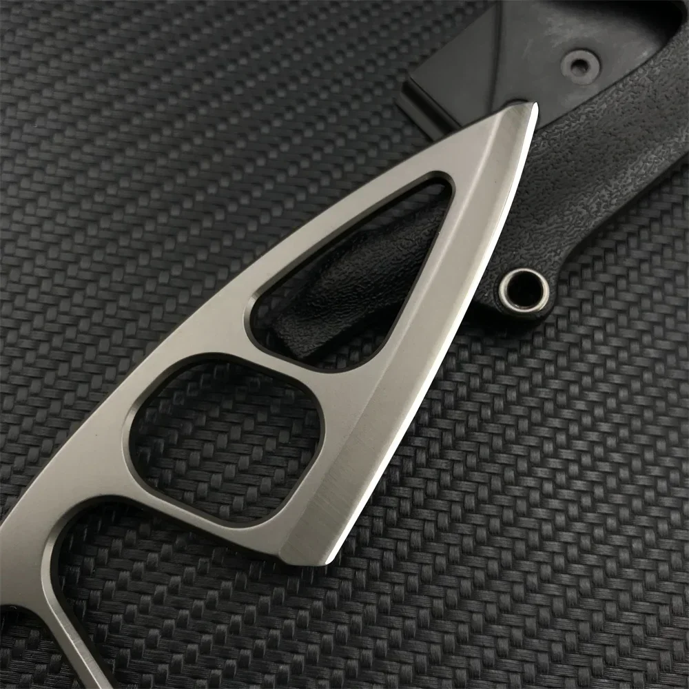Titanium Fixed Blade Knife – Camping 440C Steel Oxide Coating Multi-Grip EDC Survival