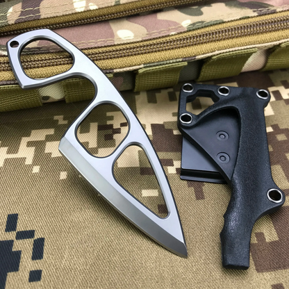 Titanium Fixed Blade Knife – Camping 440C Steel Oxide Coating Multi-Grip EDC Survival