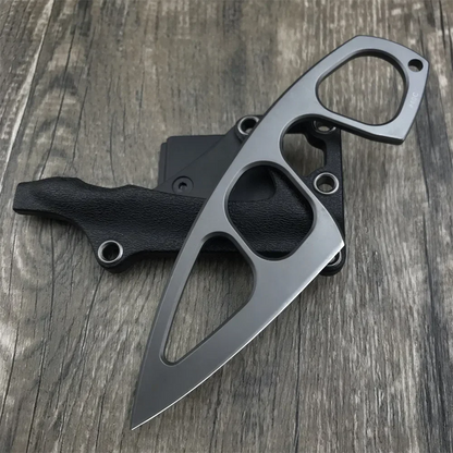 Titanium Fixed Blade Knife – Camping 440C Steel Oxide Coating Multi-Grip EDC Survival