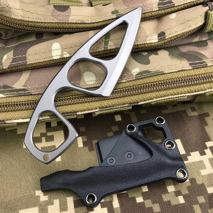Titanium Fixed Blade Knife – Camping 440C Steel Oxide Coating Multi-Grip EDC Survival