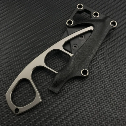 Titanium Fixed Blade Knife – Camping 440C Steel Oxide Coating Multi-Grip EDC Survival