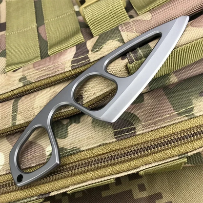 Titanium Fixed Blade Knife – Camping 440C Steel Oxide Coating Multi-Grip EDC Survival