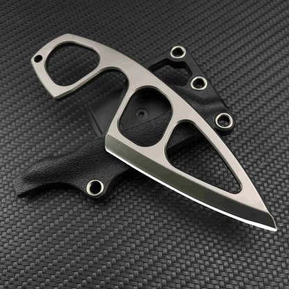 Titanium Fixed Blade Knife – Camping 440C Steel Oxide Coating Multi-Grip EDC Survival