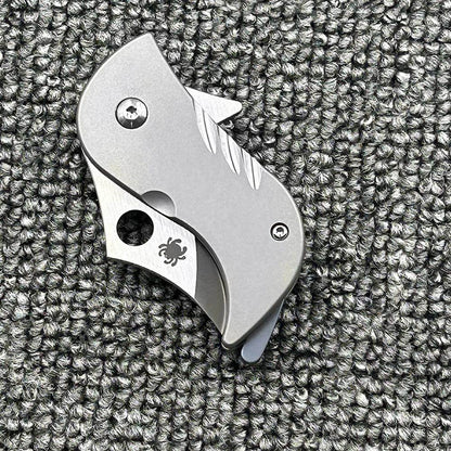 Titanium Folding Knife – Bitelock Mini EDC with 9Cr18MoV Steel & TC4