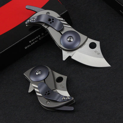 Titanium Folding Knife – Bitelock Mini EDC with 9Cr18MoV Steel & TC4