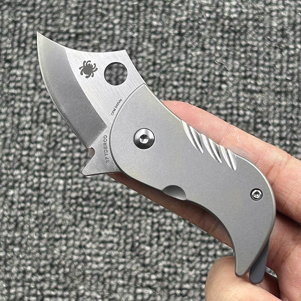 Titanium Folding Knife – Bitelock Mini EDC with 9Cr18MoV Steel & TC4