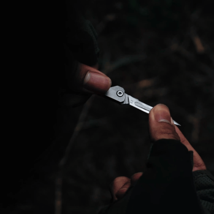 Titanium Folding Knife – Scalpel GR5 Micro Replaceable Blade EDC TSA Compliant Travel