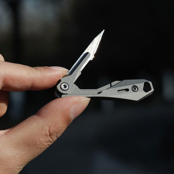 Titanium Folding Knife – Scalpel GR5 Micro Replaceable Blade EDC TSA Compliant Travel
