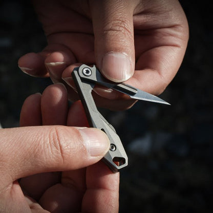 Titanium Folding Knife – Scalpel GR5 Micro Replaceable Blade EDC TSA Compliant Travel