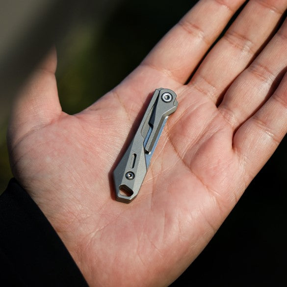 Titanium Folding Knife – Scalpel GR5 Micro Replaceable Blade EDC TSA Compliant Travel