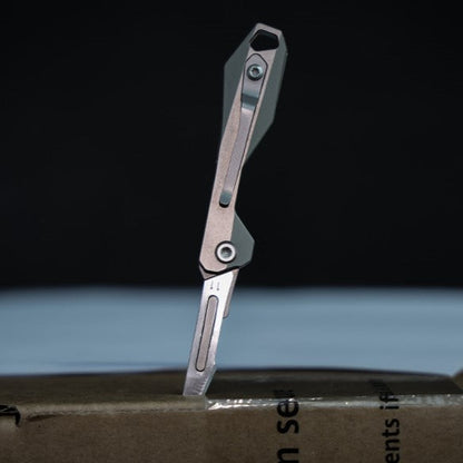 Titanium Folding Knife – Scalpel GR5 Micro Replaceable Blade EDC TSA Compliant Travel