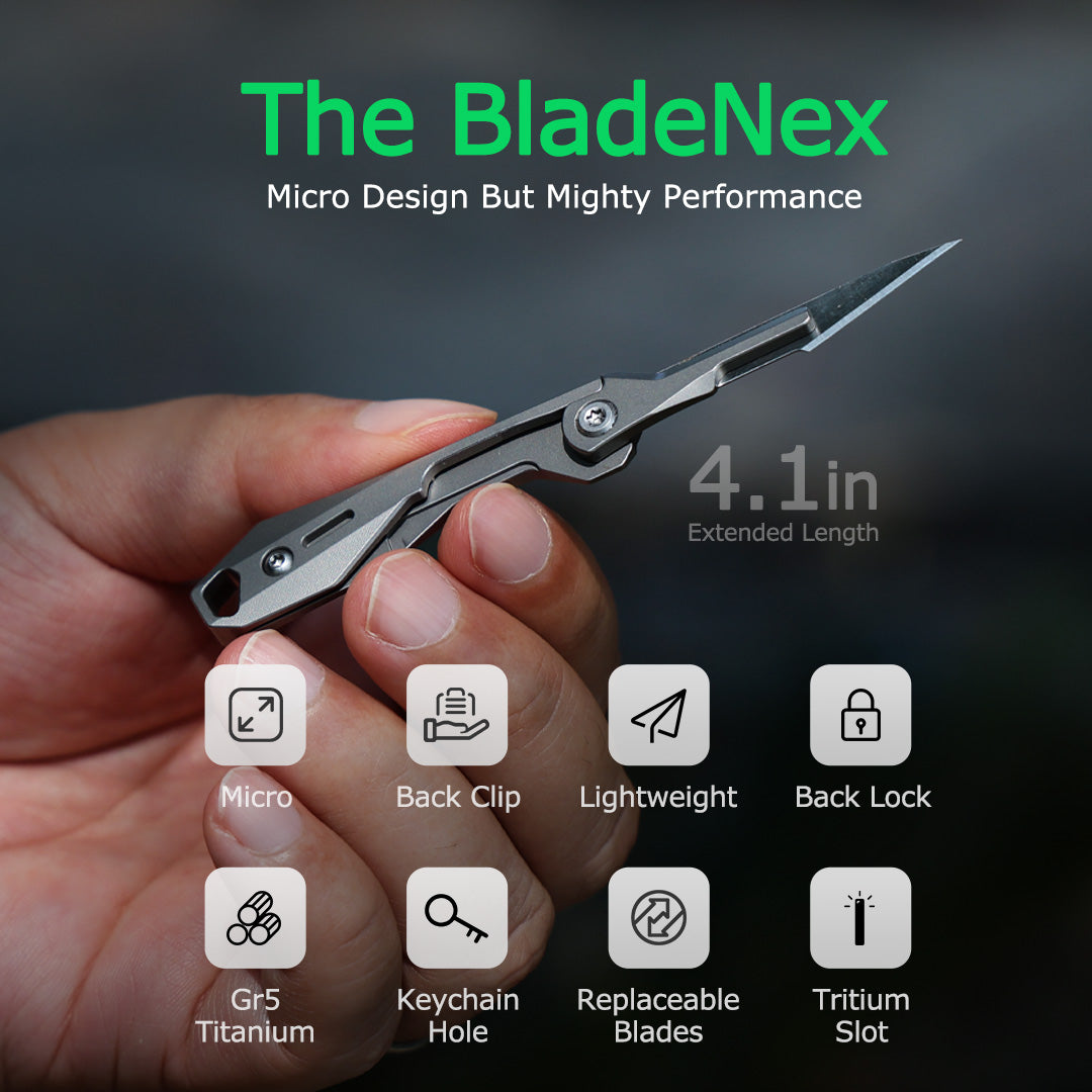 Titanium Folding Knife – Scalpel GR5 Micro Replaceable Blade EDC TSA Compliant Travel